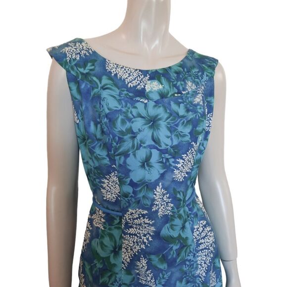 Vintage Dress size XL Tropical Print Soft Cotton with Tie Waist — Maternity Suit - Picture 2 of 9